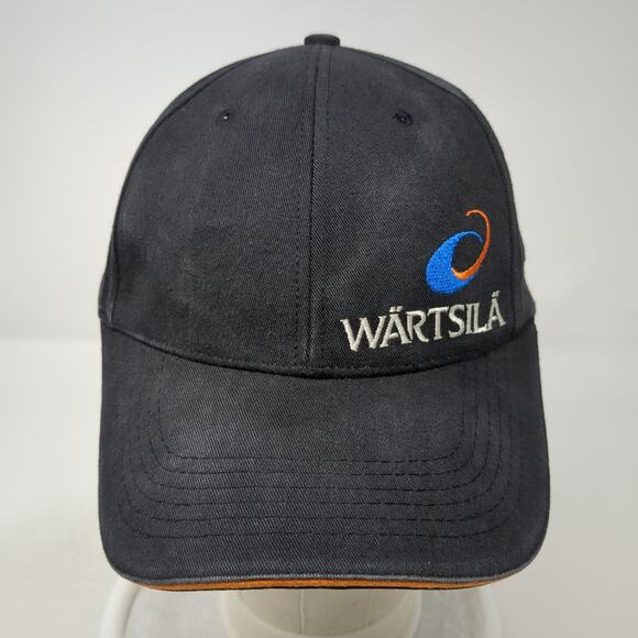 Wartsila Strapback Hat Black One Size Embroidered Adjustable 6 Panel - Picture 2 of 9